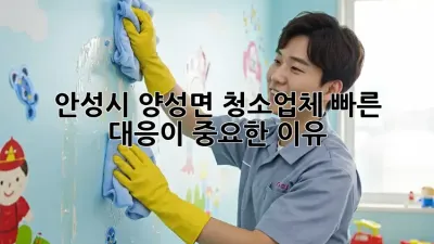안성시 양성면 청소업체, 빠른 대응이 중요한 이유